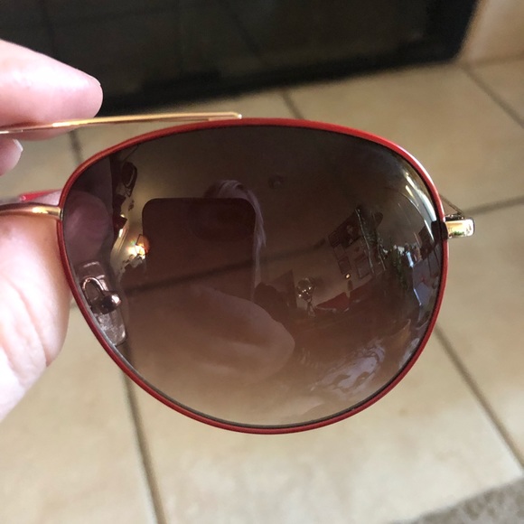 NWOT Authentic Michael Kors Red Aviator Sunglasses - Picture 4 of 6